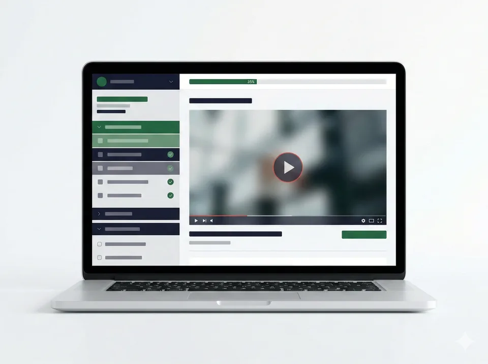 The Affiliate Code Kurs-Plattform auf einem Laptop