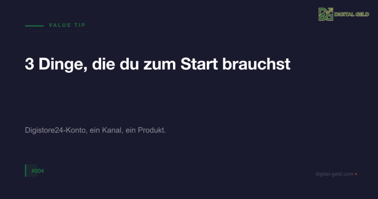 3 Dinge, die du zum Start brauchst