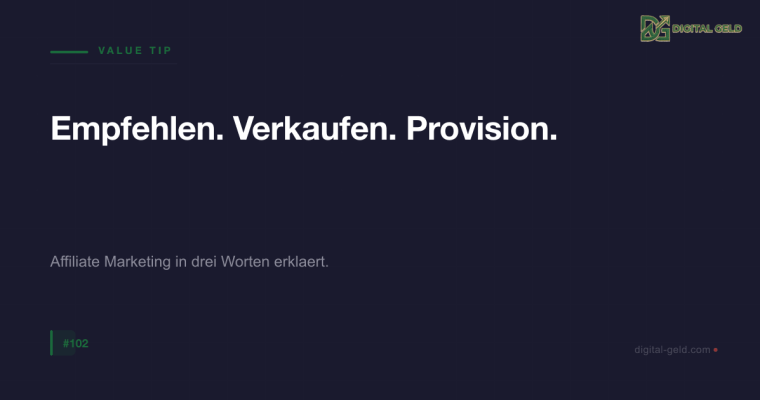 Empfehlen. Verkaufen. Provision.