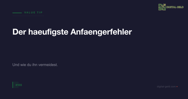 Der haeufigste Anfaengerfehler