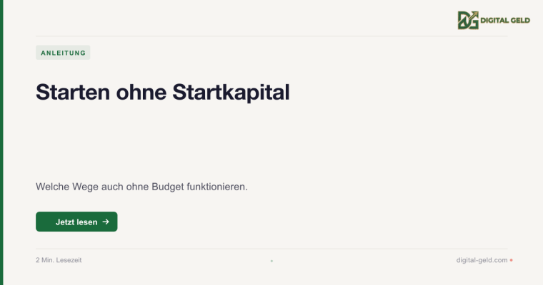 Starten ohne Startkapital
