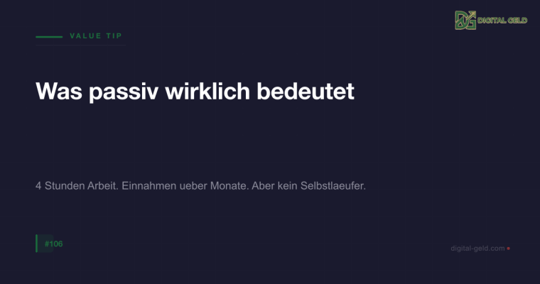 Was passiv wirklich bedeutet