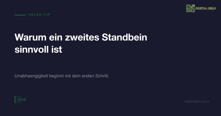 Warum ein zweites Standbein sinnvoll ist