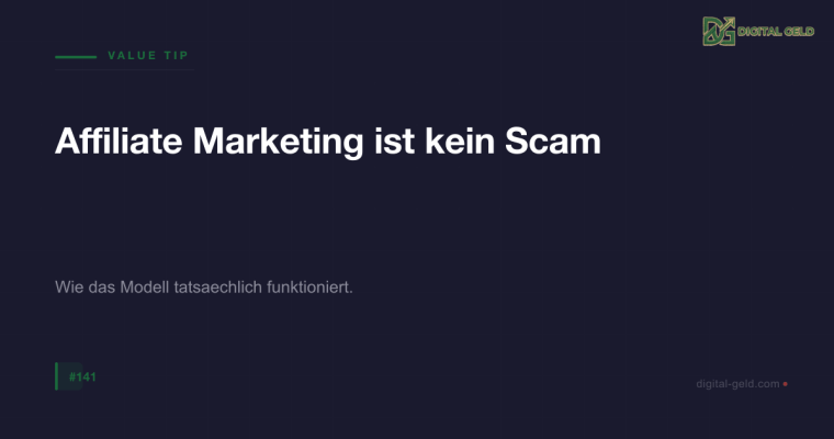 Affiliate Marketing ist kein Scam