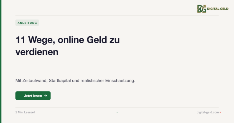 11 Wege, online Geld zu verdienen