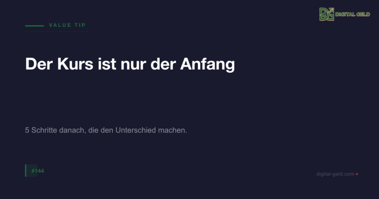 Der Kurs ist nur der Anfang
